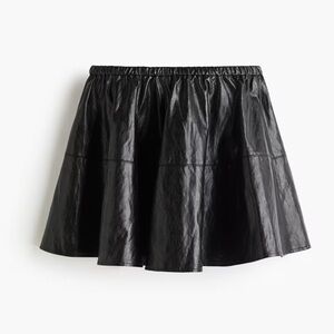 H&M NWT elastic waistband black circle faux leather mini skirt
